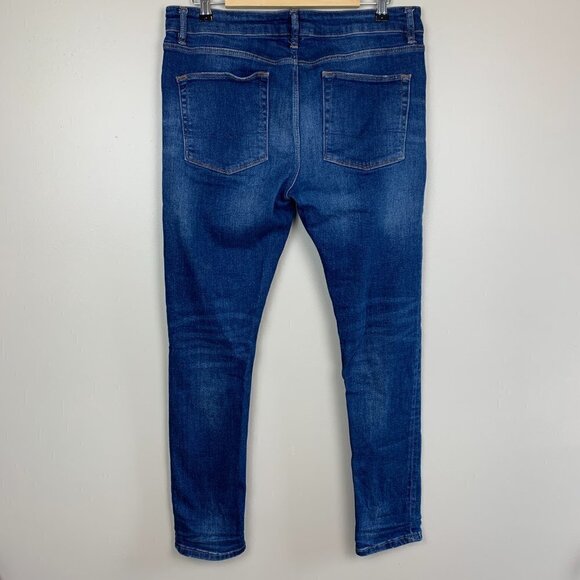 ASOS Denim Distressed Medium Wash Skinny Jean - Fits Like a Size 14 - Picture 5 of 8
